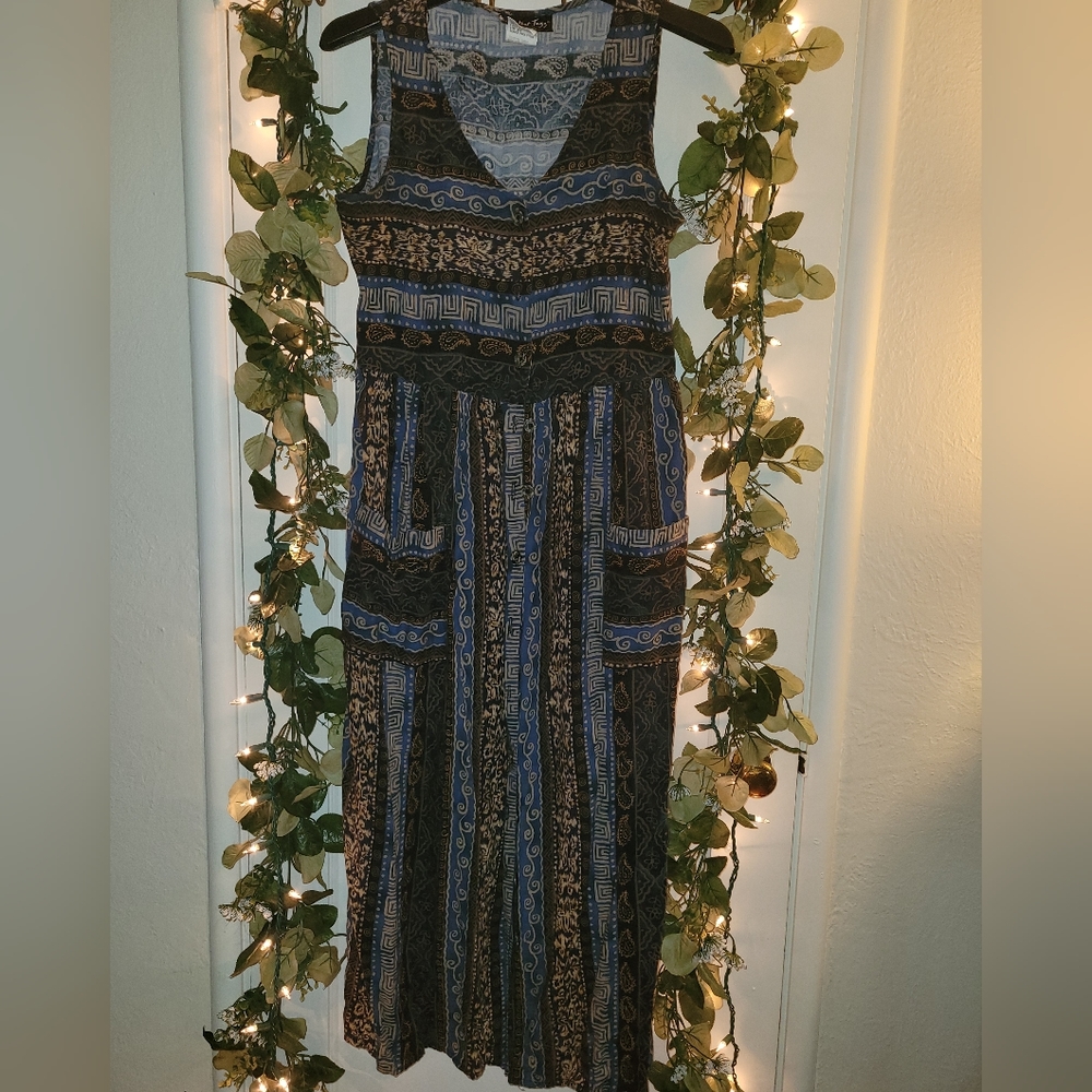 Tribal Print Button Down Dress Sz 12